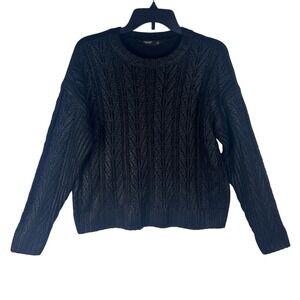 Simply Vera Vera Wang Womens Small Black Cable Knit Pullover Sweater RN 46919